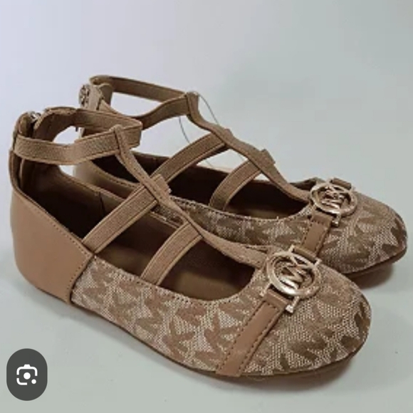 Michael Kors Beige Strappy Ballet Flats EUC - Picture 1 of 4